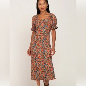 Floral print midi dress